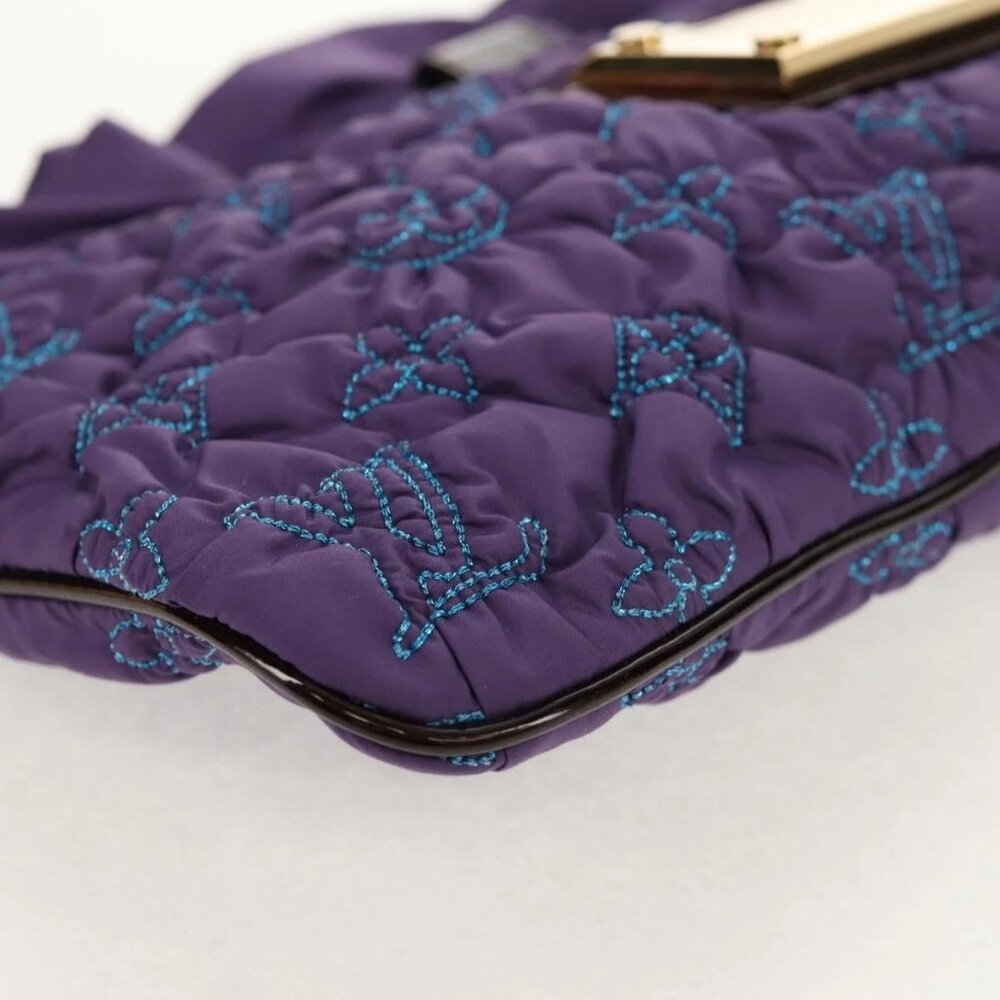 LOUIS VUITTON Monogram Satin Pochette Devi MM Bag Purple - Picture 3 of 15
